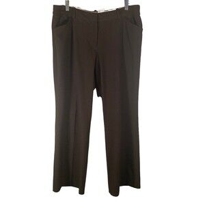 Worthington Pants Petite Size 14P Brown Career Trouser Slacks Straight Wide Leg‎